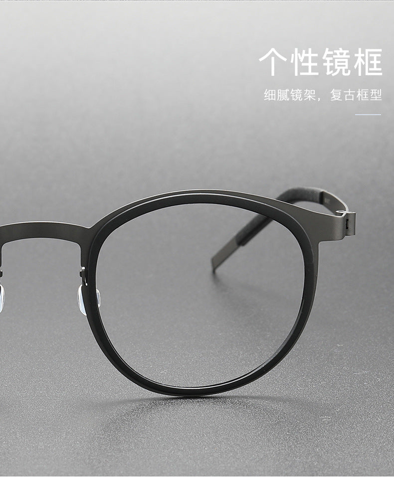 retro Screwless round frame glasses