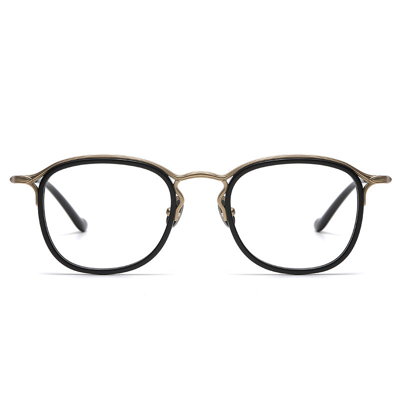 Retro Pure Titanium Acetate Round Frame Glasses