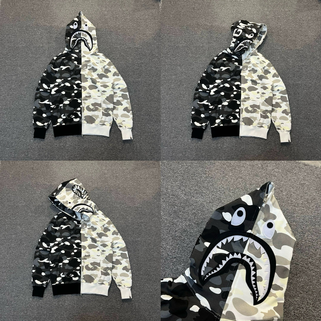 BAPE Shark head camouflage zip-up jacket