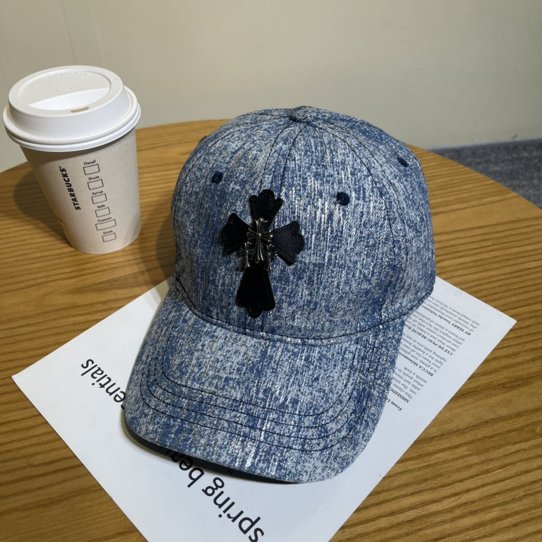 Chrome Hearts Ripped Denim Baseball Cap