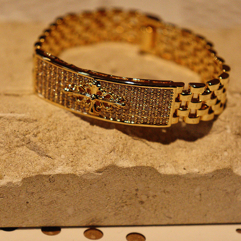 Chrome Hearts-Inspired Gold Minimalist Watch & Strap