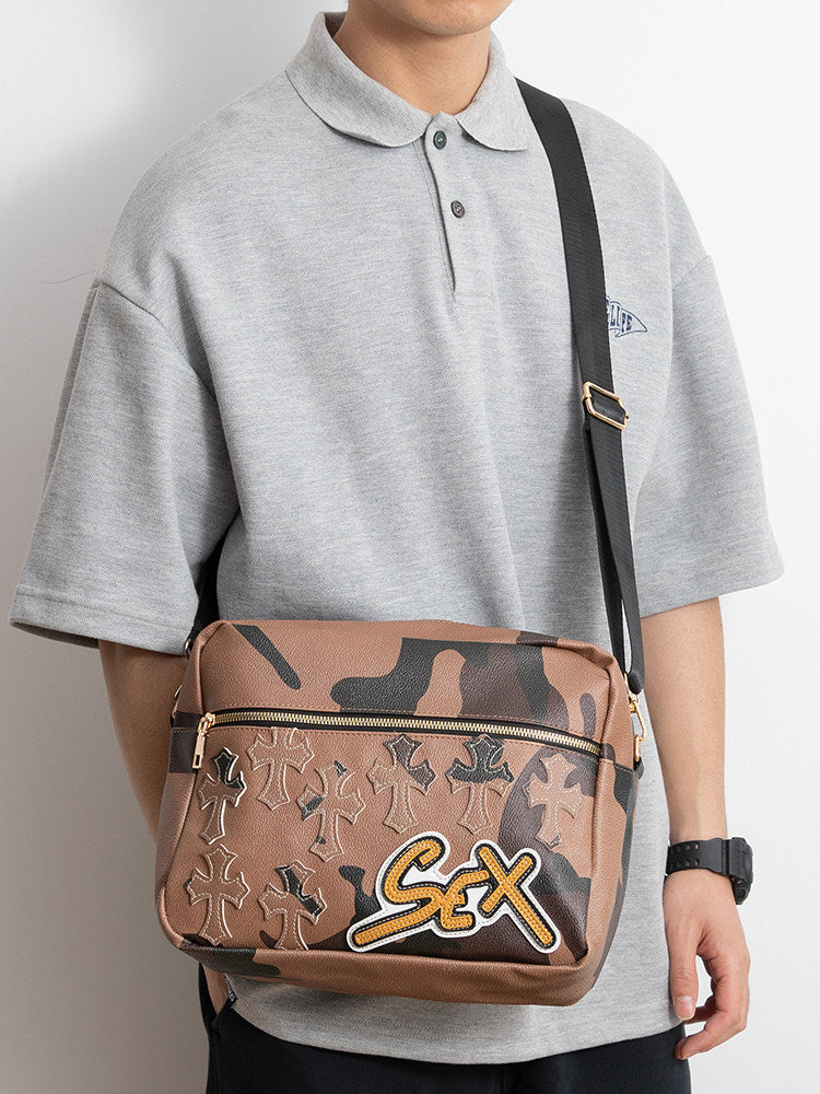 Chrome Hearts Camouflage Sports PU Leather Crossbody Bag