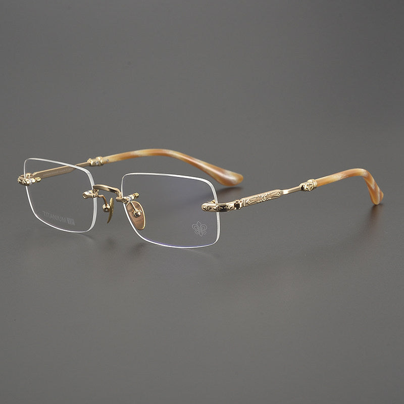 Chrome Hearts Refined Engraved Rimless Eyeglasses