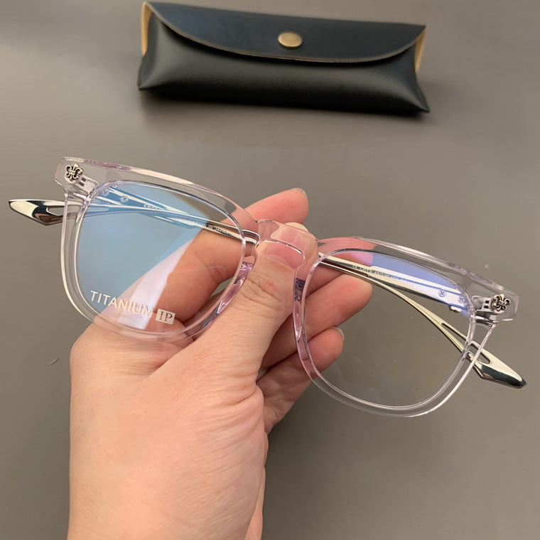 Chrome Hearts square acetate, pure titanium eyeglasses for nearsightedness