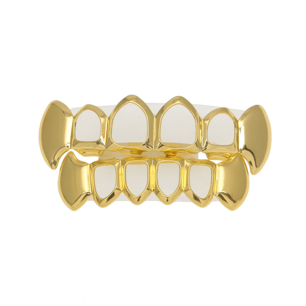 Hip-hop polished braces with gold electroplating