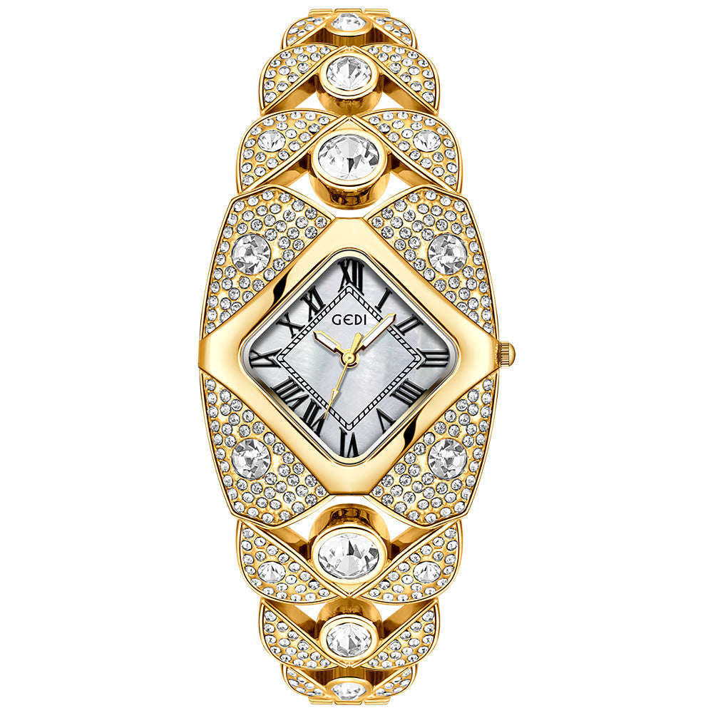 Luxury Full Diamond High-End Bangle Watch for Women