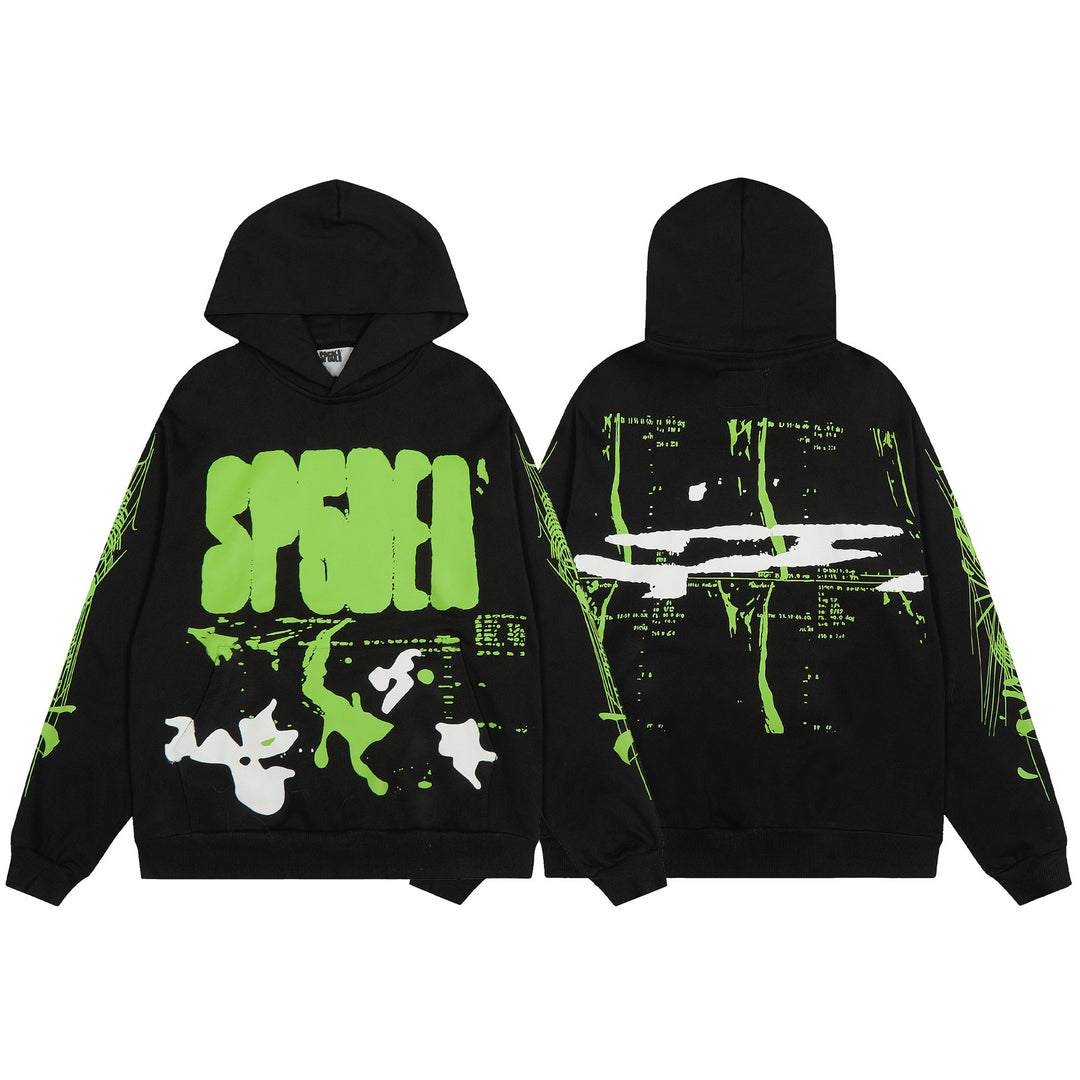 Sp5der555555 Spiderweb Foam Print Sweatshirt Set