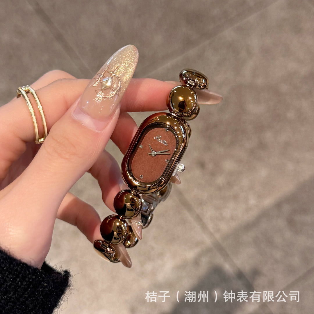 Steel Strap Oval Bracelet Watch