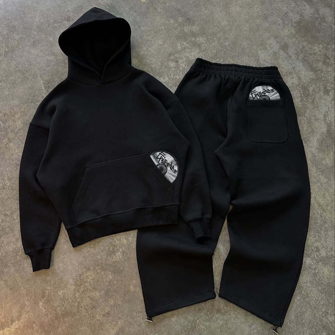 Unique CD embroidered hoodie sweatshirt and pants