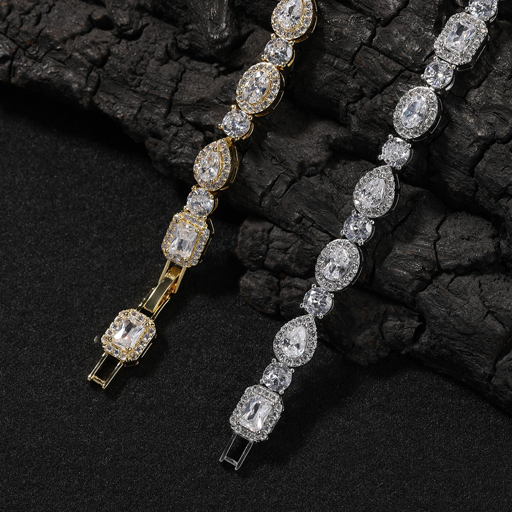 Geometric Zirconia White Diamond Bracelet