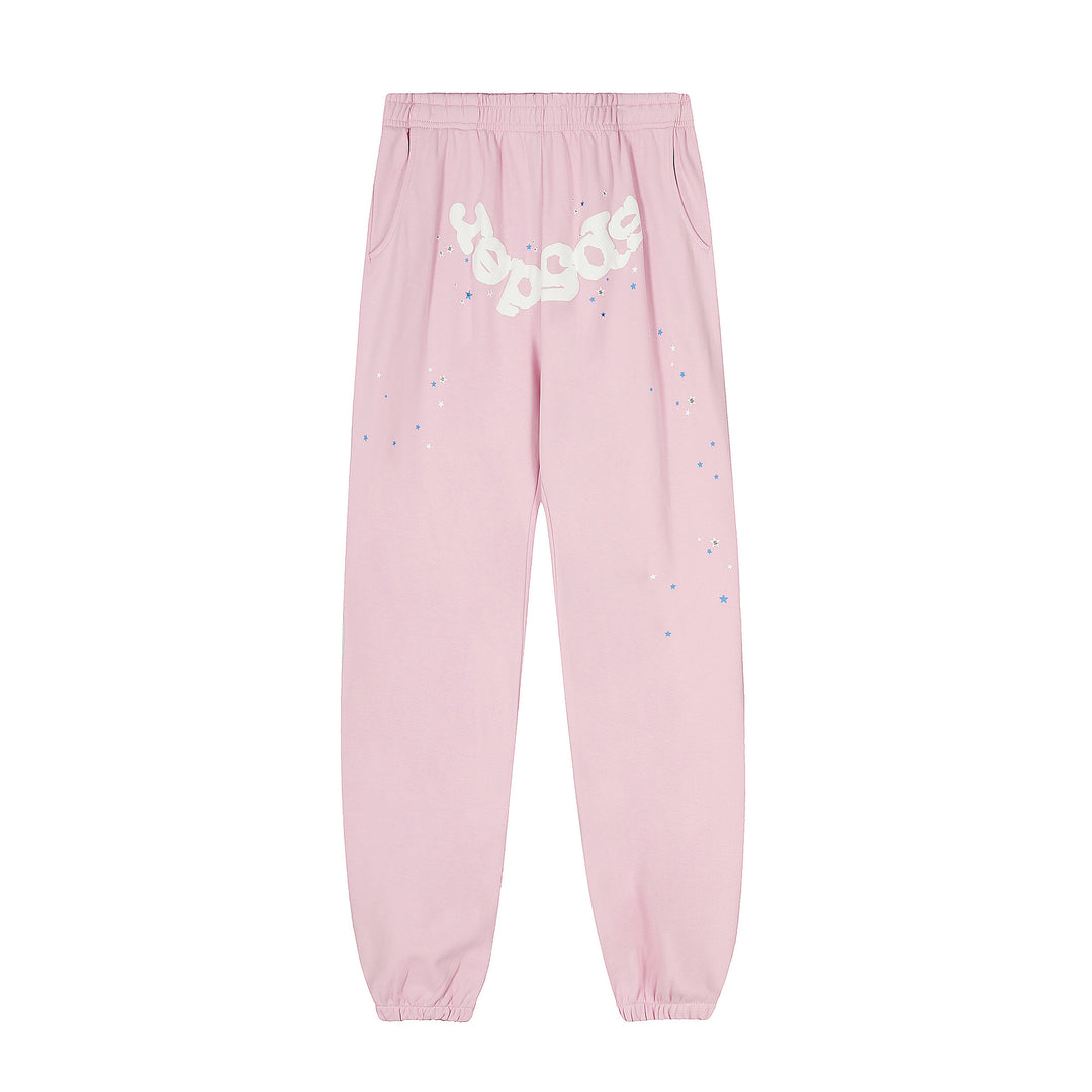 Sp5der 555555 star pattern hooded trousers and sweatshirt