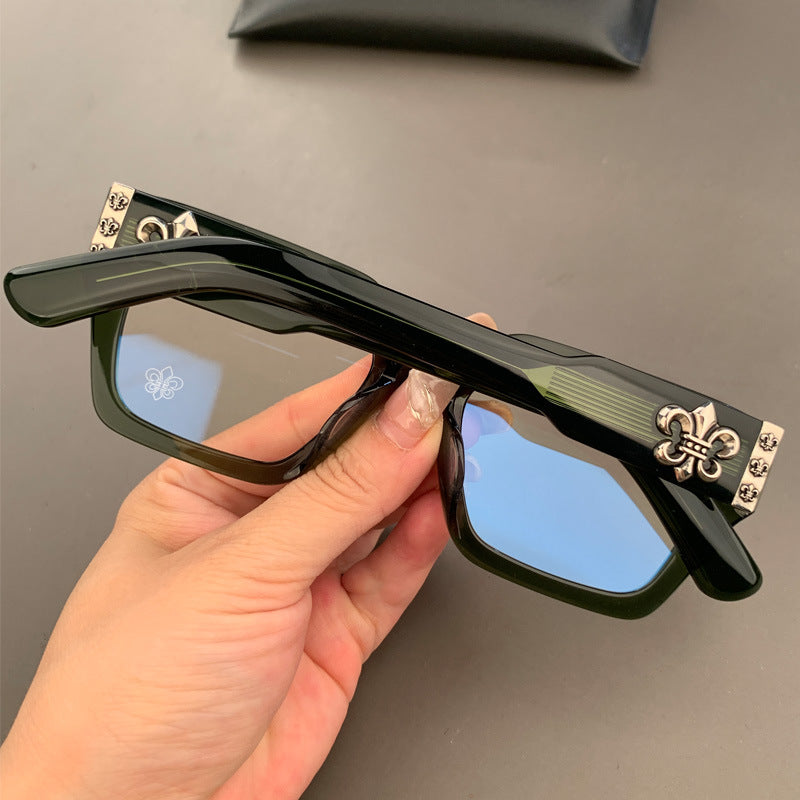 Chrome Hearts thick rimmed large frame no makeup glasses