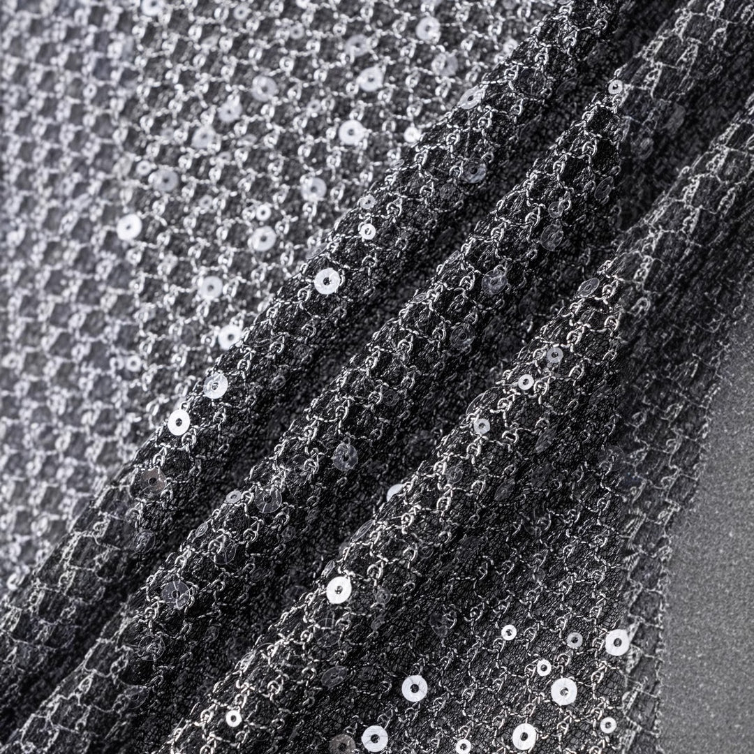 Fishnet back cutout sequined camisole vest