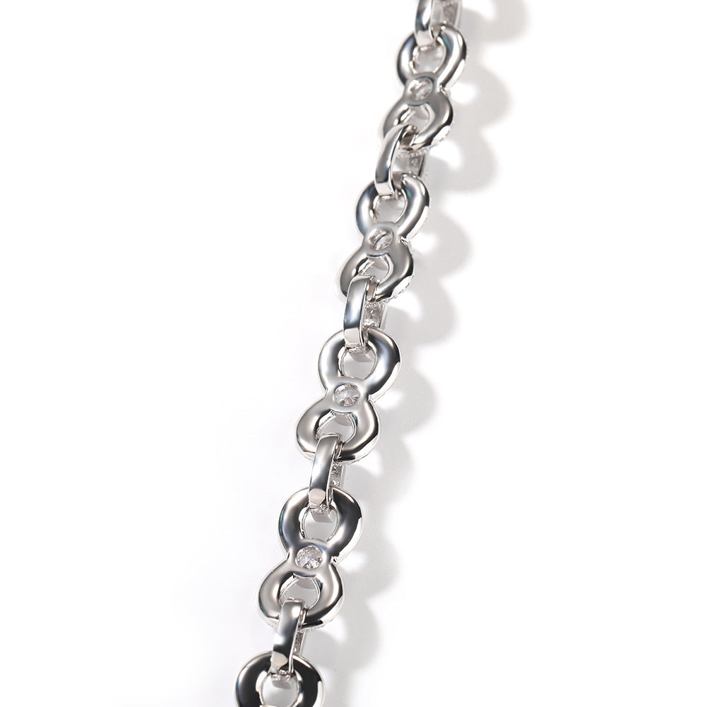 Fully Iced-Out 16mm Infinity Figure-8 Chain Necklace
