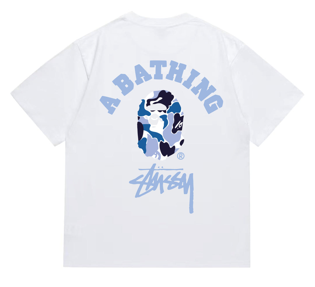 BAPE loose fit short-sleeved letter print t-shirt