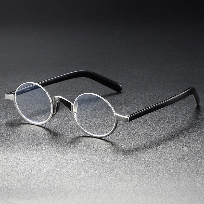 KMN80 round semi-rimless pure titanium glasses