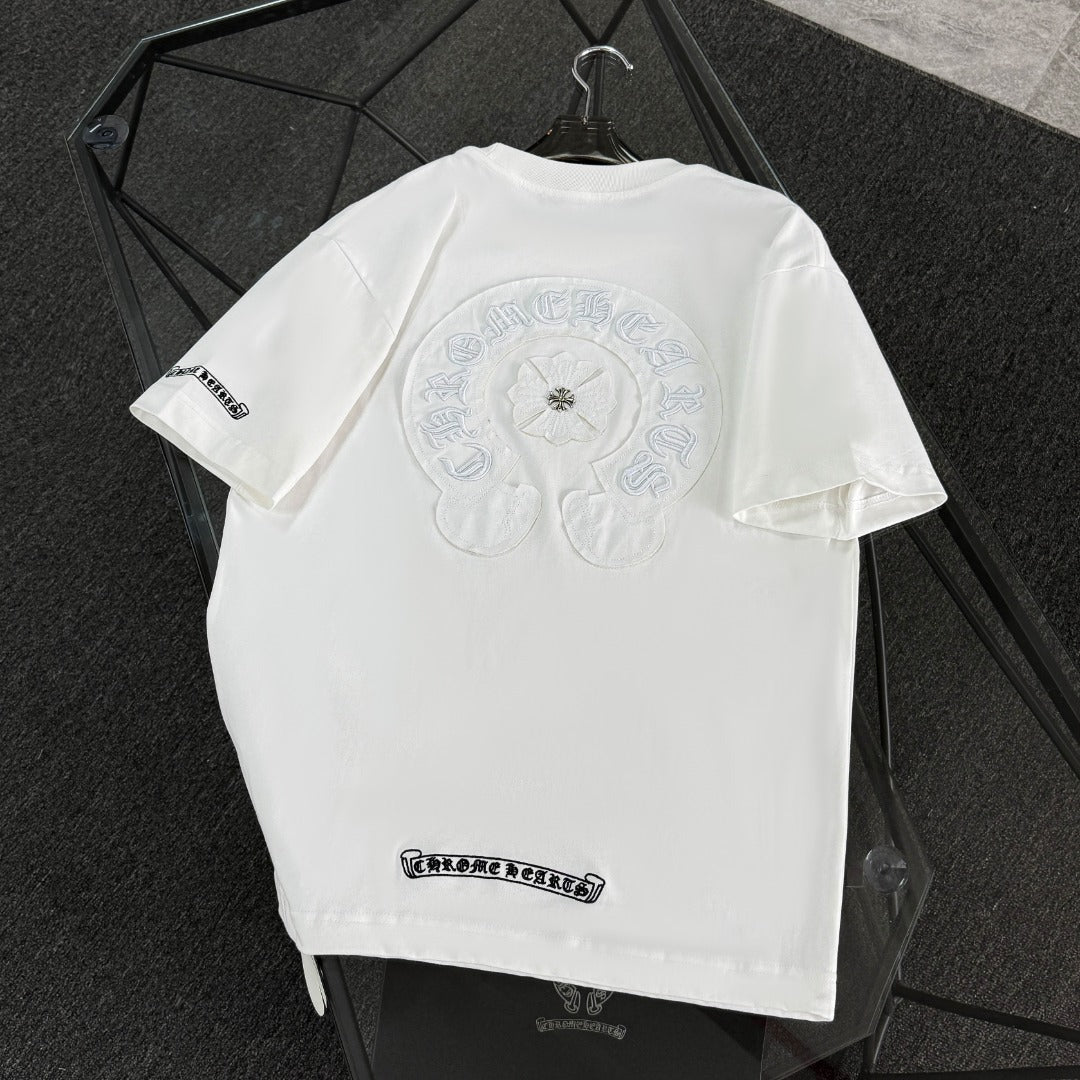 Chrome Hearts heavy-duty cross-stitch embroidery T-shirt