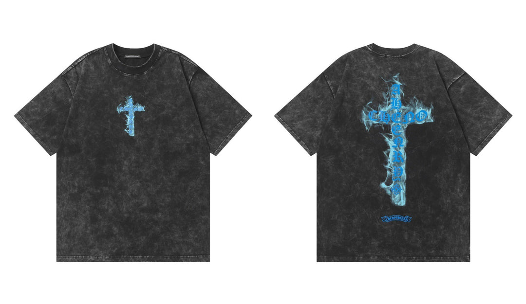 Chrome Hearts Summer Embroidery Print Cotton T-Shirt Short-Sleeve