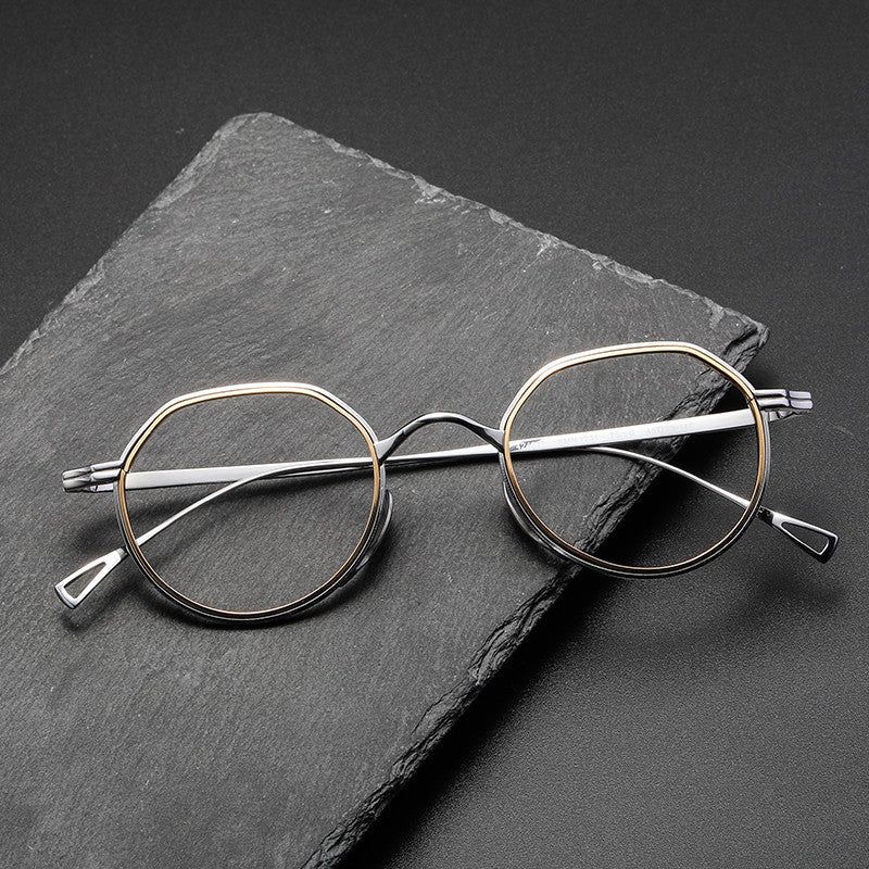 Irregular full-rimmed wide-rimmed eyeglasses for small faces