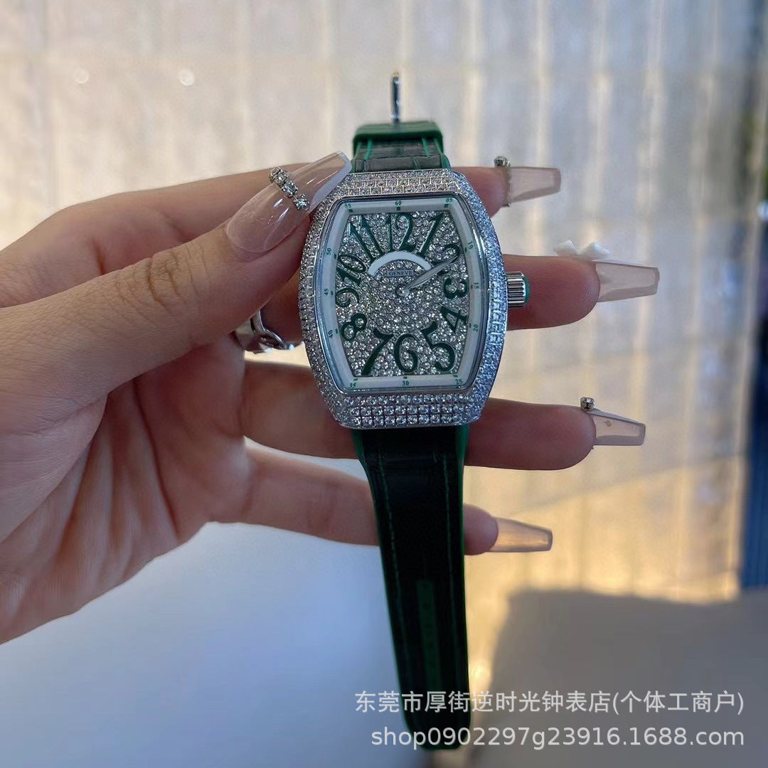 FM-Style Starry Sky Tonneau-Shaped Large-Dial Watch