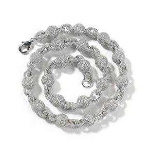 10mm Micropaved 5A Zirconia Ball Chain Necklace