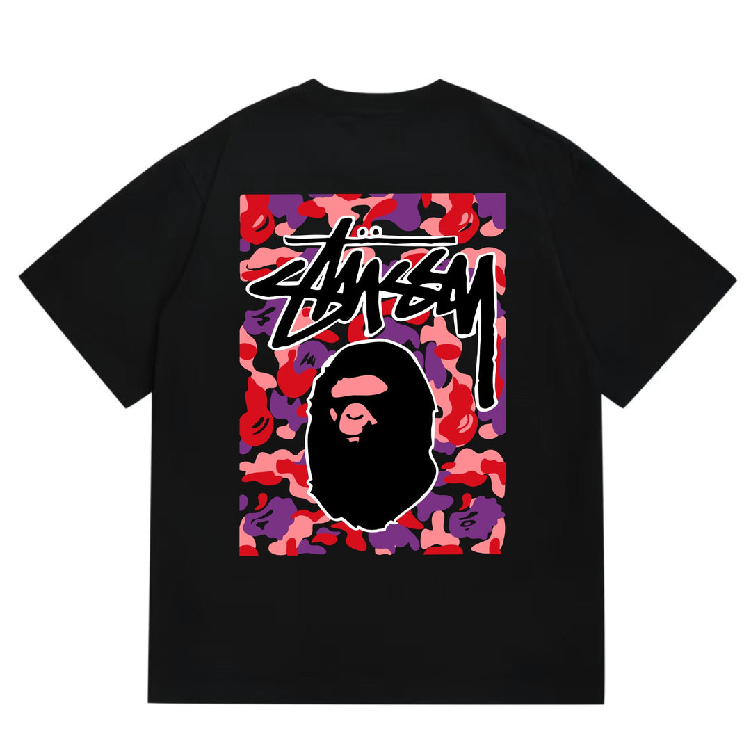 BAPE loose fit short-sleeved letter print t-shirt