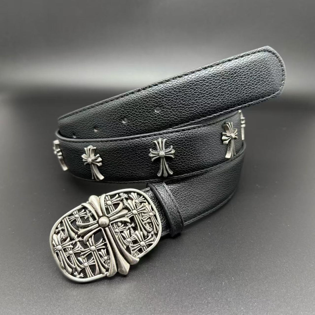 Chrome Hearts Cross Rivet Roller Buckle and Holy Sword Belt