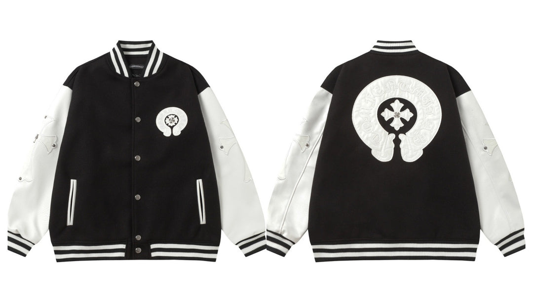 Chrome Hearts Cross Patch Embroidery Baseball Jacket
