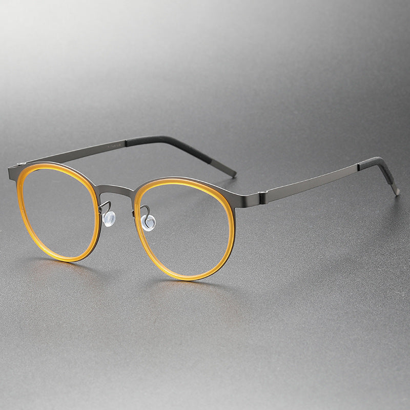 retro Screwless round frame glasses