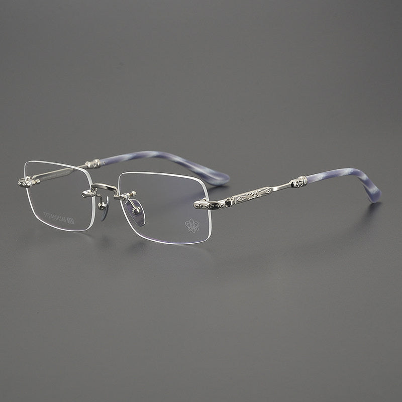 Chrome Hearts Refined Engraved Rimless Eyeglasses