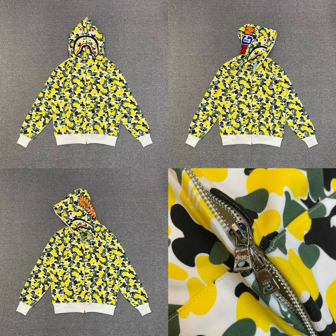 BAPE Shark head camouflage zip-up jacket