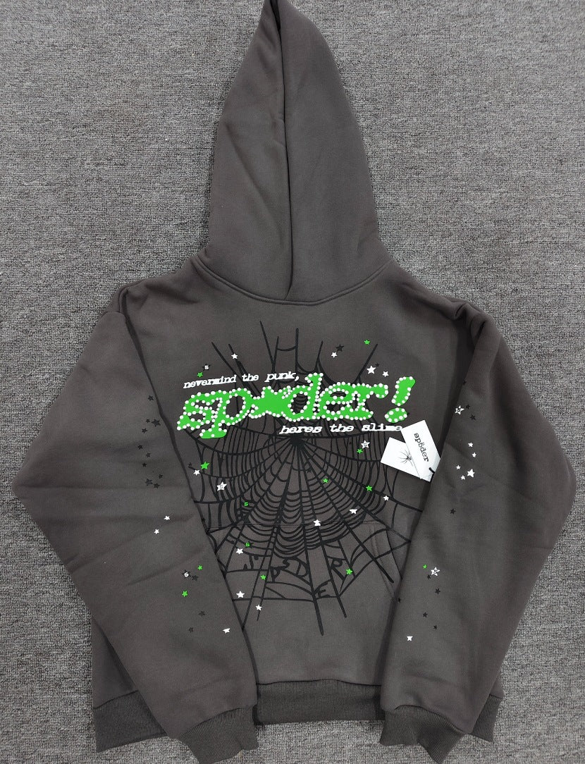 Sp5der Foam Print Spider Thick Fleece Hoodie