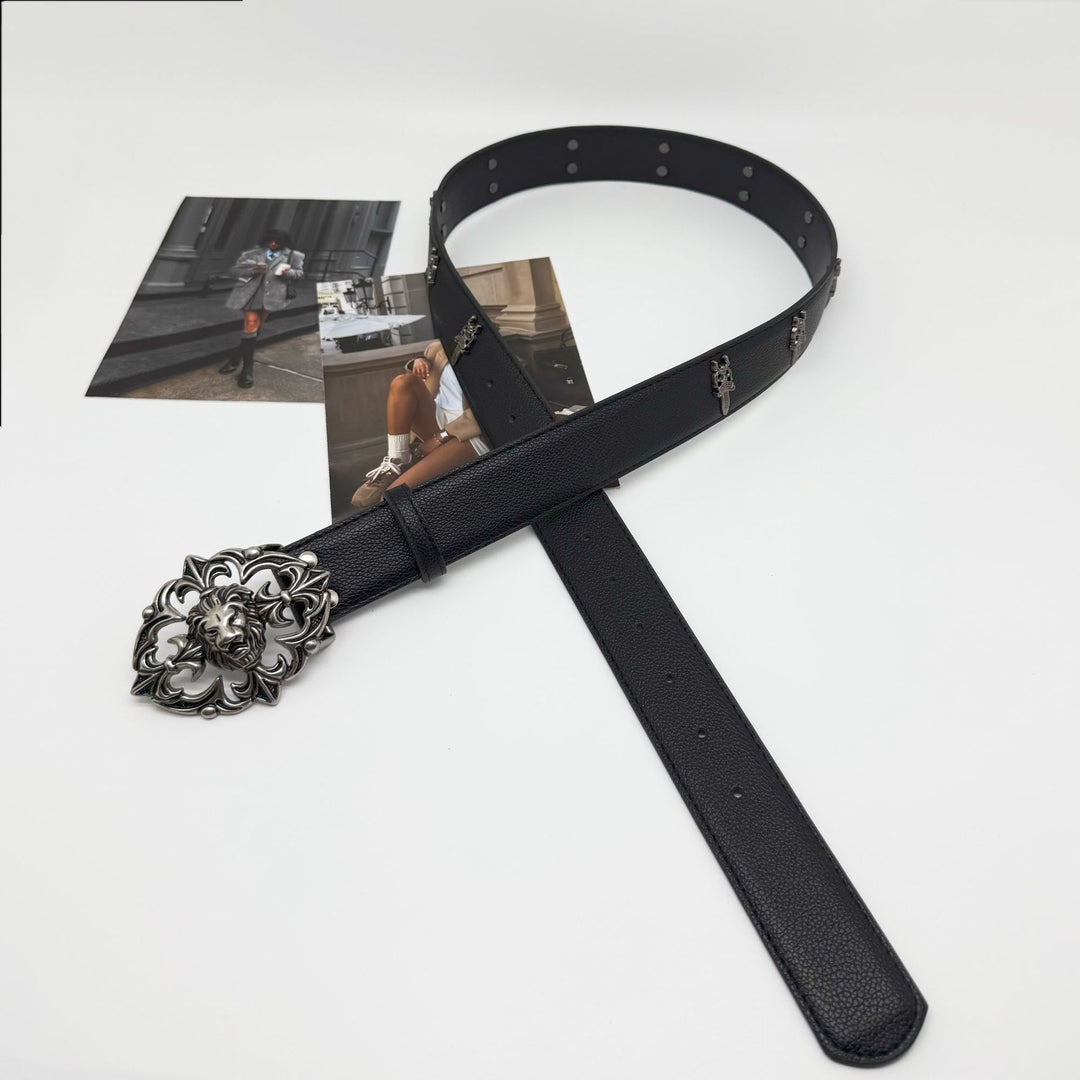 Chrome Hearts Classic Vine Belt with Dagger Stud Accents