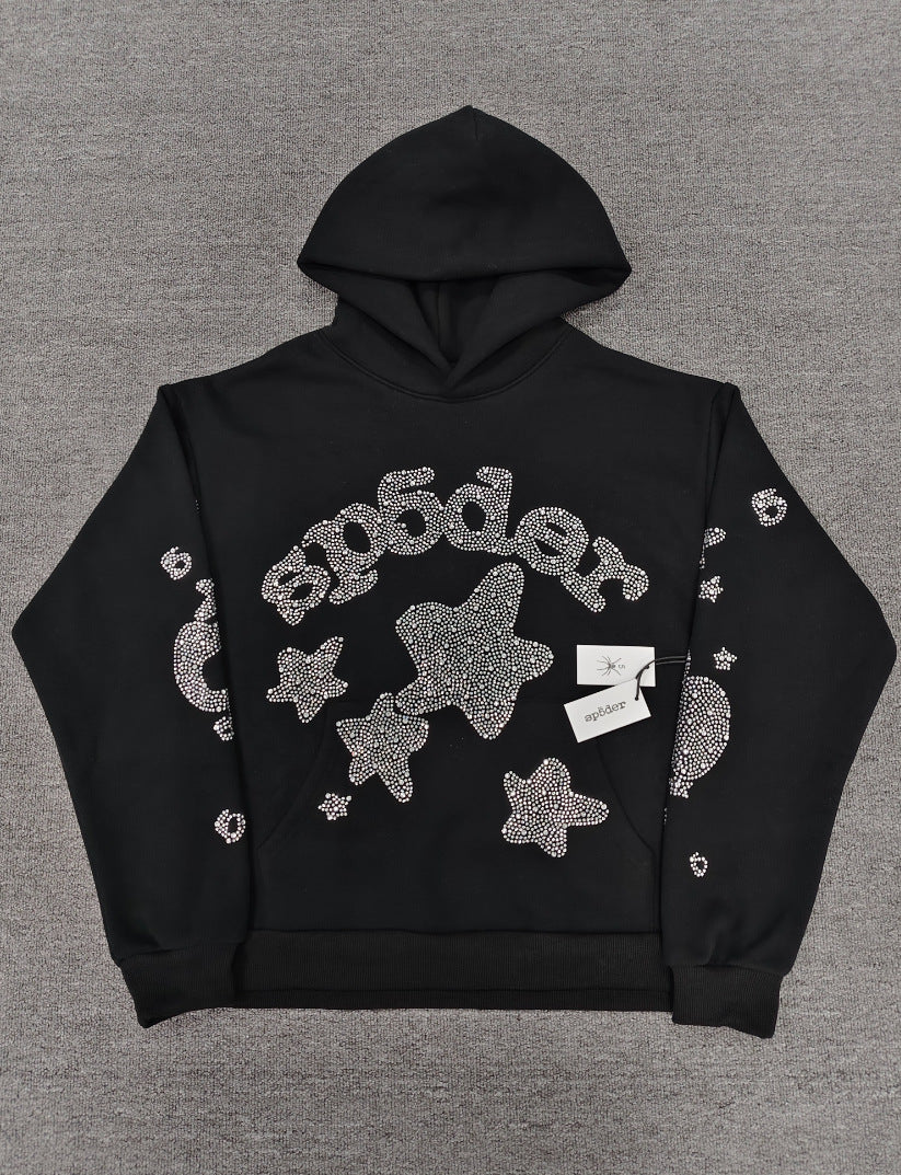 Sp5der Foam Print Spider Thick Fleece Hoodie