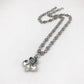 chrome hearts personalized anchor scout flower pendant cross chain necklace