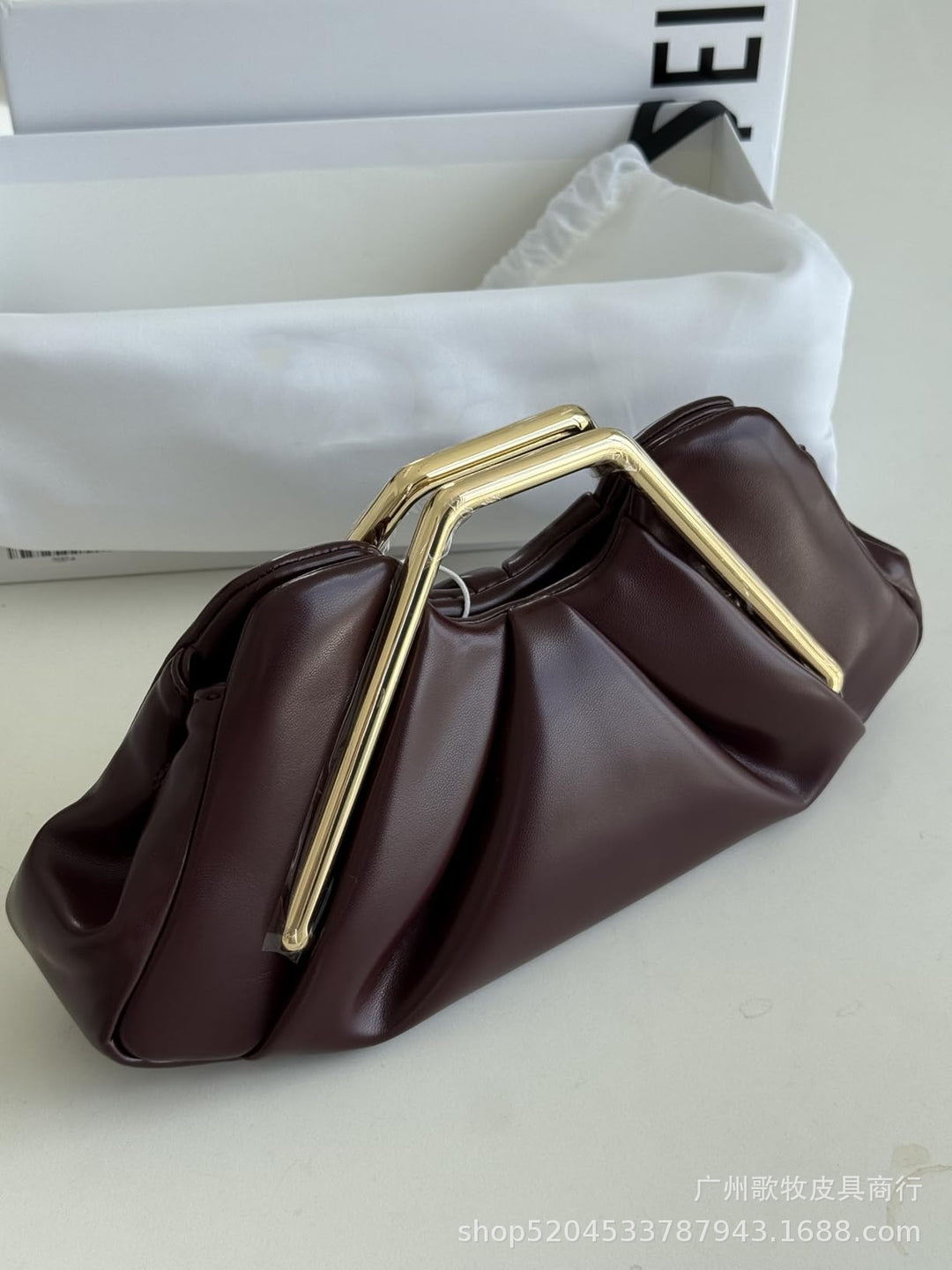 Retro PU "Cloud" Ruched Handbag