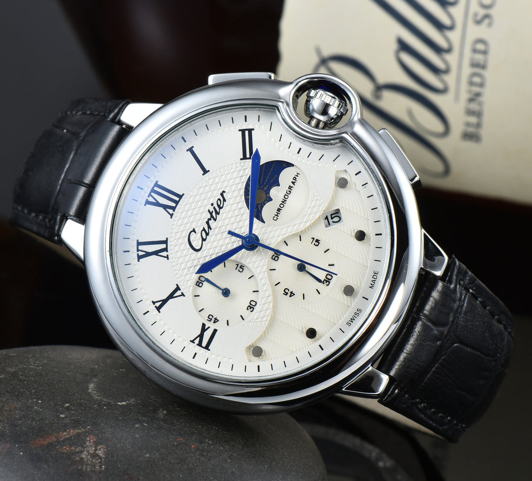 Moon Phase & Roman Numeral Dial watch