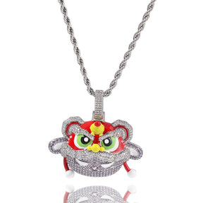 Ancient Lion Pendant Necklace Personalized Diamond Hip-Hop Necklace