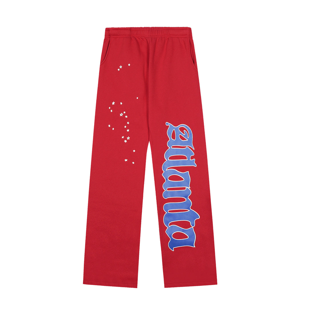 Sp5der 555555 star pattern hooded trousers and sweatshirt