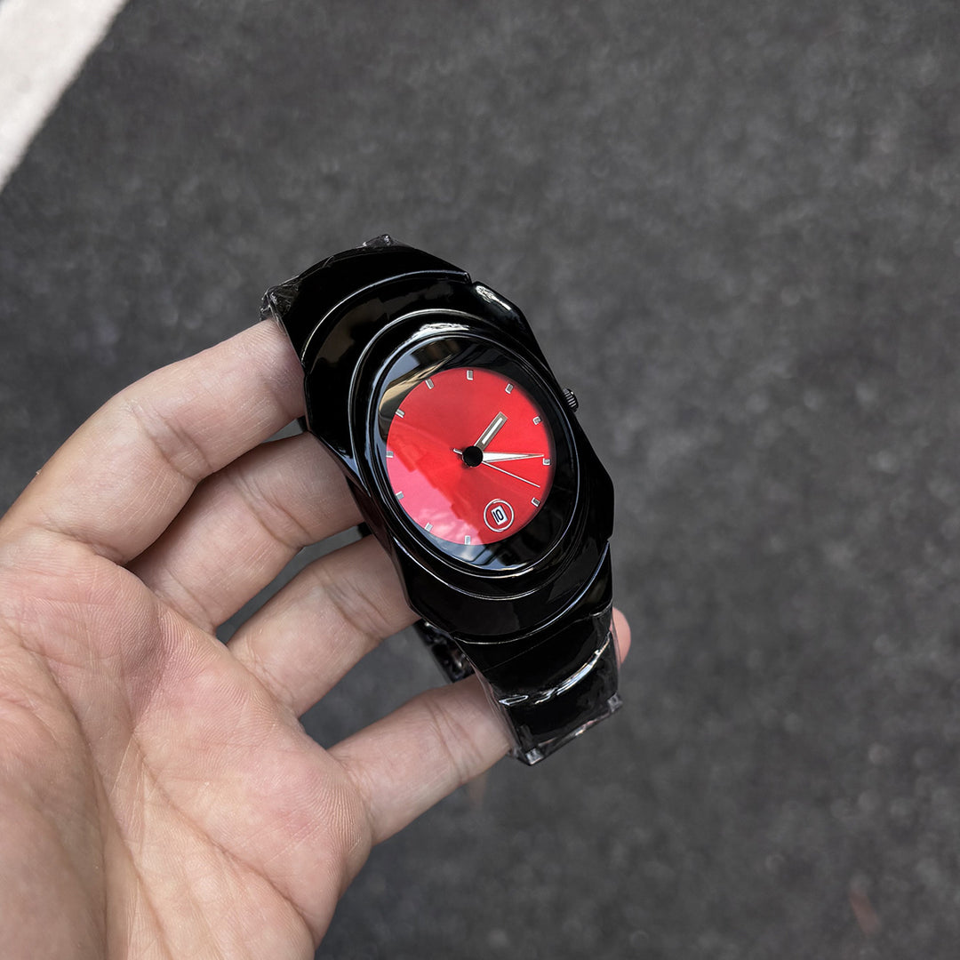 Y2K Retro-Futuristic Watch with Sunray Dial