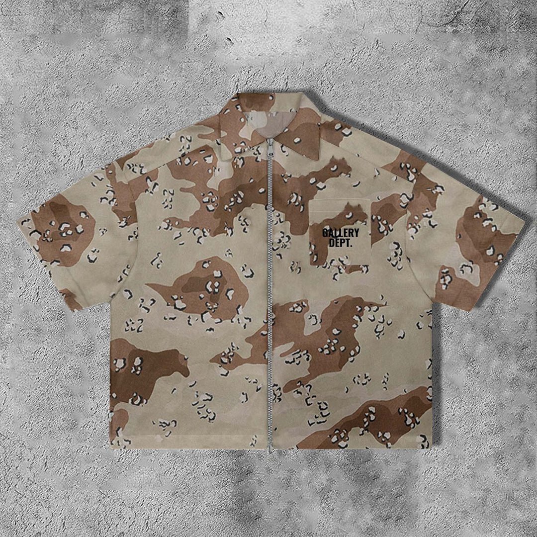 3D Digital Print Men's Zipper Shirt