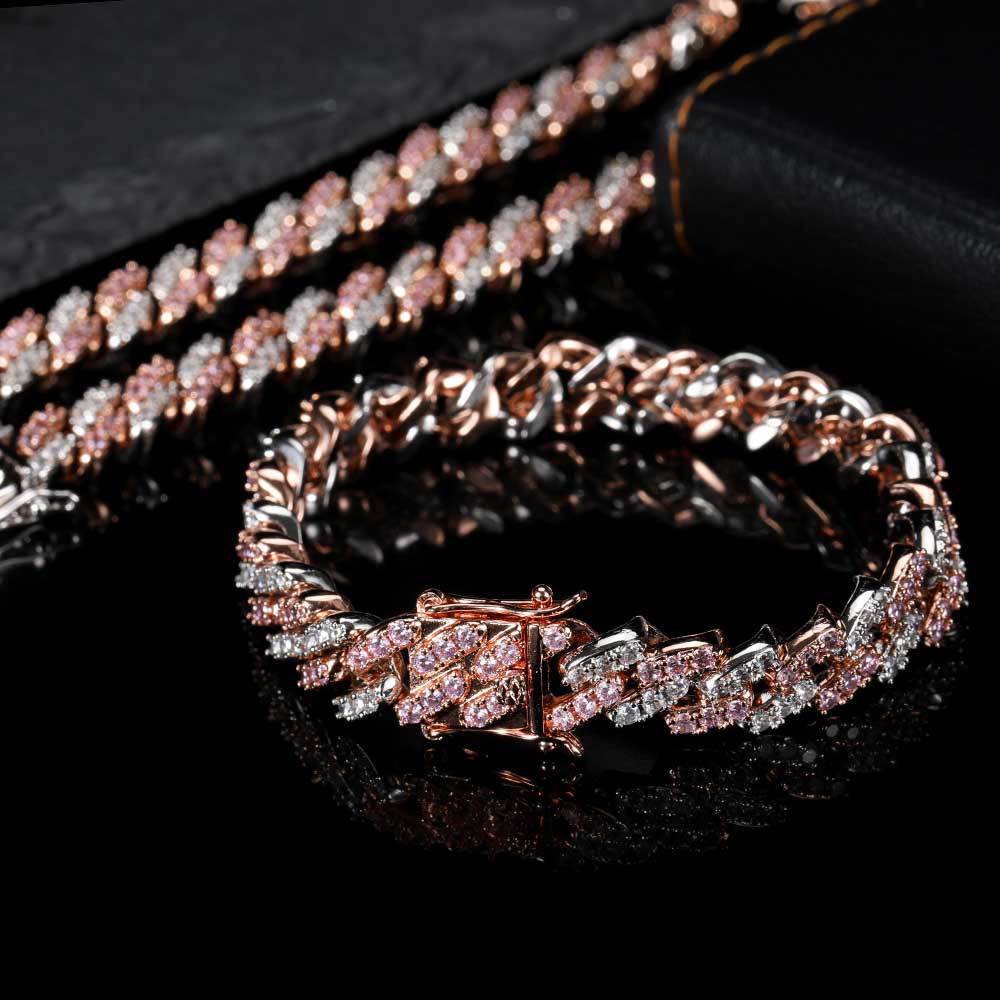 9mm Single-Row Zircon Cuban Link Bracelet