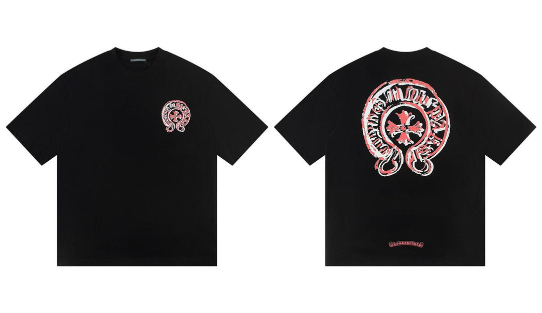 Chrome Hearts Summer Embroidery Print Cotton T-Shirt Short-Sleeve