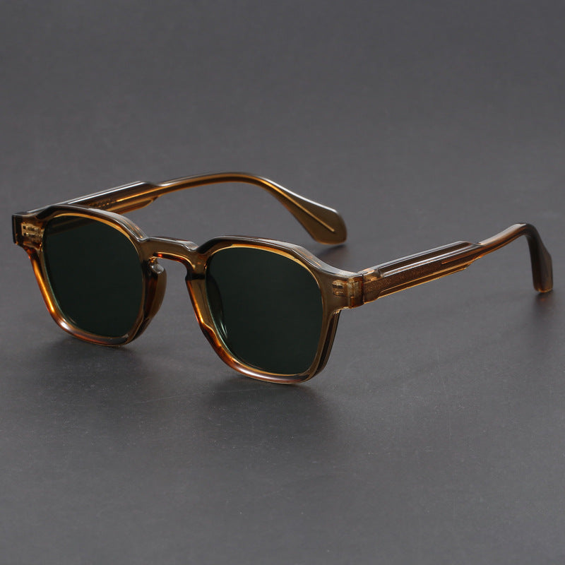 Retro irregular square black sunglasses