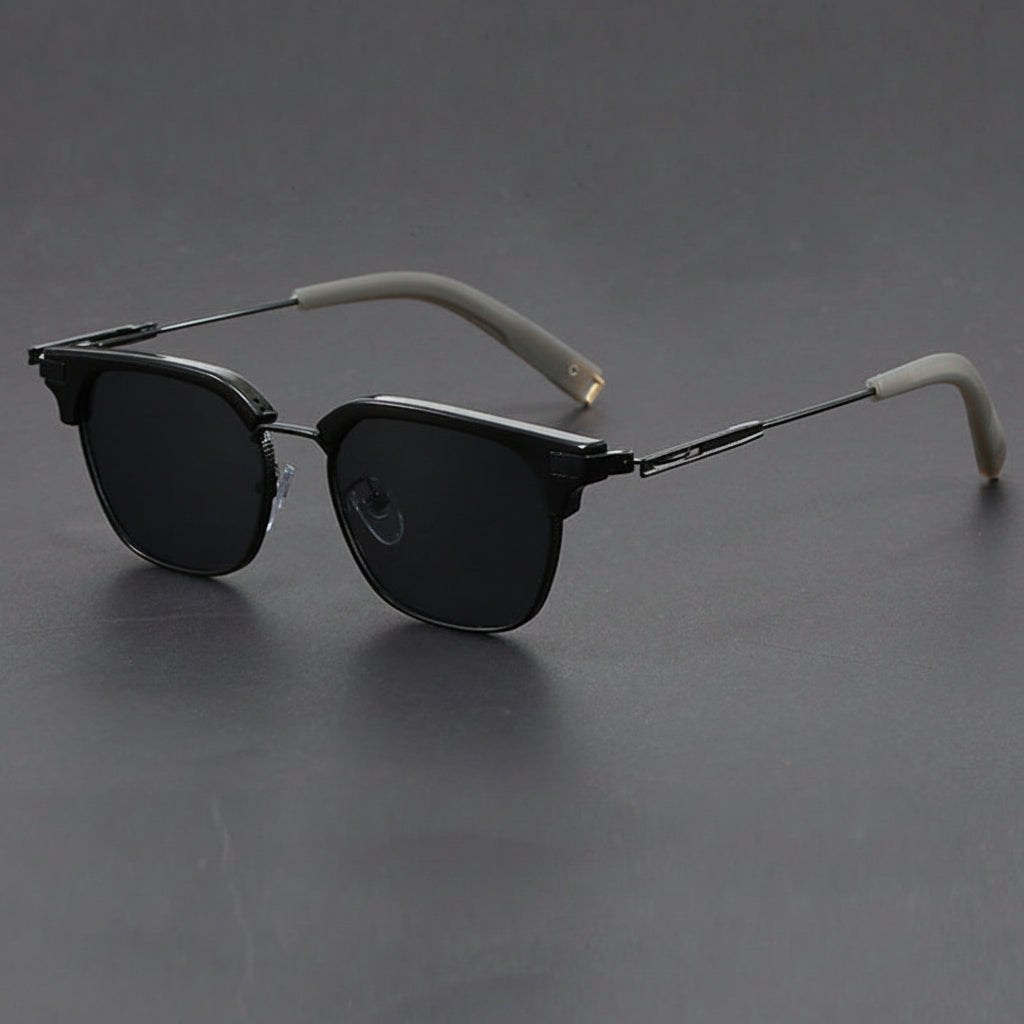 Classic half-rimmed browline Clubmaster sunglasses