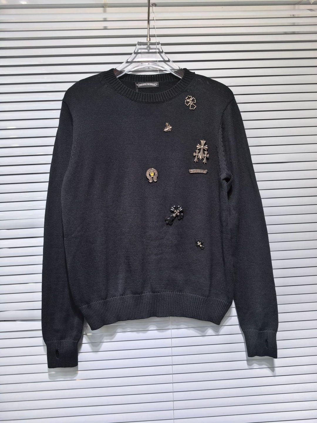 Chrome hearts cross cotton knitted cardigan sweater
