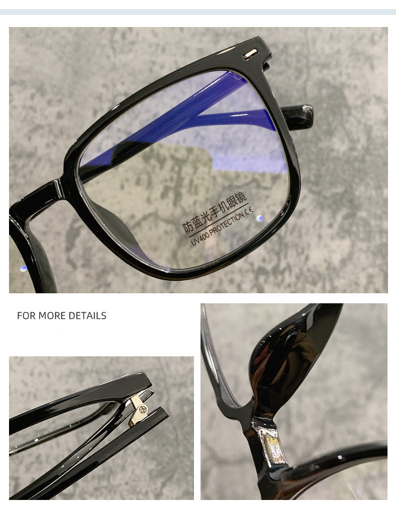 Black square frame TR90 eyeglasses frame