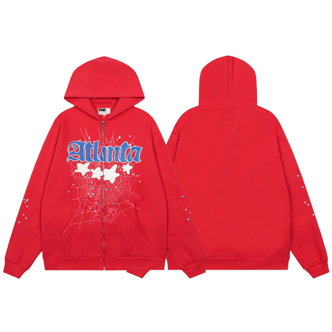 Sp5der555555 Spiderweb Foam Print Sweatshirt Set