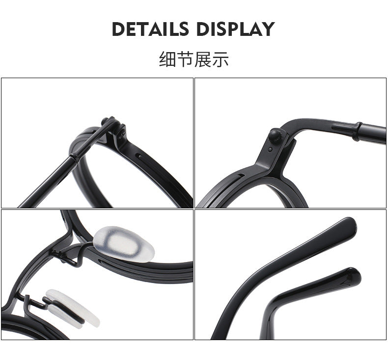 Large round pure titanium eyeglass frames