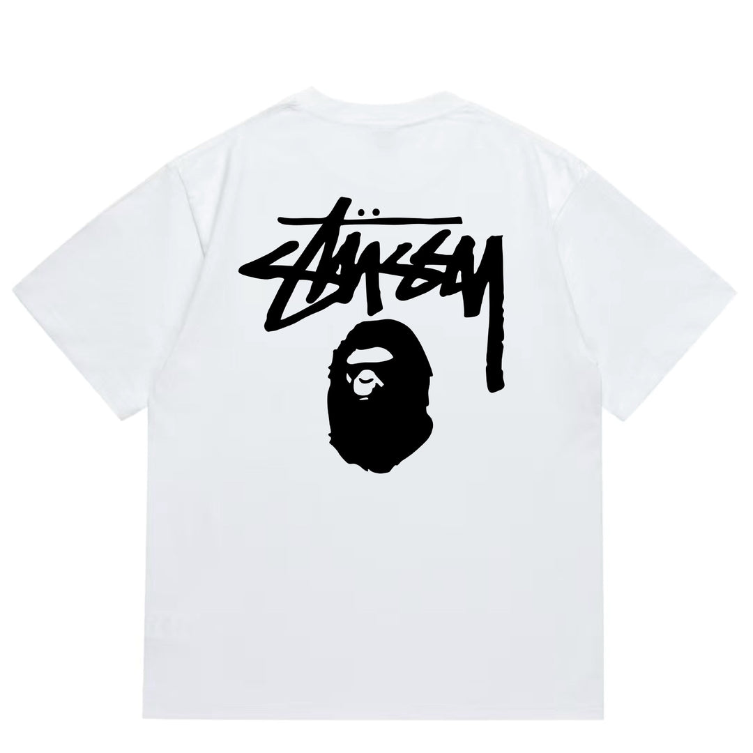 BAPE loose fit short-sleeved letter print t-shirt